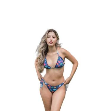 Imagem de Biquíni ripple bojo removível calcinha levanta bumbum de amarrar P ao 