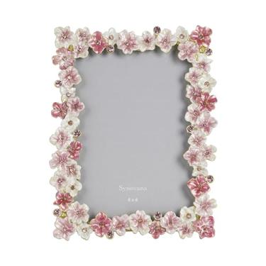 Imagem de Synovana Porta-retrato floral rosa 10 x 15 cm para exibição de mesa, design decorativo de flores para decoração de casa