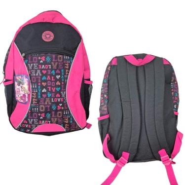 Imagem de Mochila Escolar Infanto Juvenil Cg6298 2 Zíperes Preto E