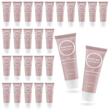 Imagem de Shampoo e condicionador de viagem, conjunto de xampu 2 em 1 a granel, pequeno tamanho de teste para homens e mulheres, artigos de higiene de limpeza essenciais para hotéis, abrigos/sem-teto/lar de