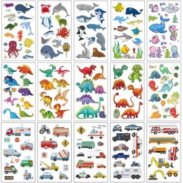 Imagem de Kit de tatuagens temporárias Apeso 30 folhas para crianças 300 adesivo