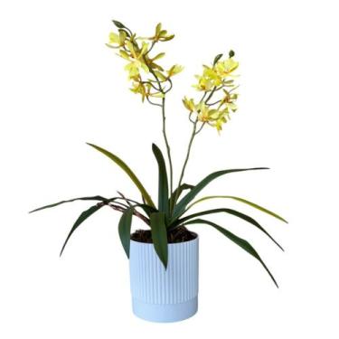 Imagem de Arranjo Orquídea Artificial Vaso Plástico Planta Decorativa - Floralis