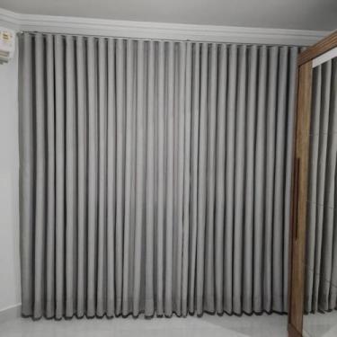 Imagem de Cortina Para Janela E Porta Voil Gaze De Linho Com Forro Blackout Para