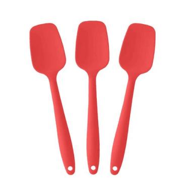 Imagem de Kit 3 Espátulas de Silicone 28cm Vermelha Reforçada Funda - - udlandia