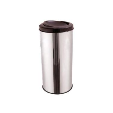 Imagem de Lixeira Inox Com Tampa Flip-TopInox (Basculante) 35 Litros Largo - CM 