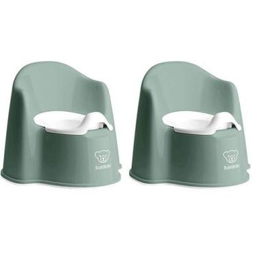 Imagem de Cadeira Potty BabyBjörn Verde Escuro/Branco - Pacote com 2