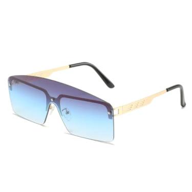 Imagem de Óculos de sol femininos com armação de metal e armação de metal, sem aro, personalizados, peça única (C4)