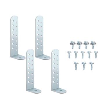 Imagem de KiBcsLic 4 peças de suportes universais para condensador com parafusos, kit de fixação de suporte de montagem de condensador de metal em forma de L para