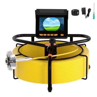 Imagem de SewerInspection Camera 100 FTwith 32 GB CardMeter Counter, SPRIDRAIN 17 mm / 0,67" Câmara Snake de drenagem de esgoto com luz de 4,3" VideoScreen, HD Bore Scope para linha de tubo de drenagem