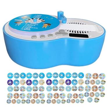 Imagem de Rrlihjgu Tocador De Discos Para Crianças | Brinquedos Musicais Com 84 Cartões | Brinquedo Educativo Musical Pré-escolar Para Meninos Meninas 3-6 Anos | Para Hora De Dormir Casa E Viagens Infantis