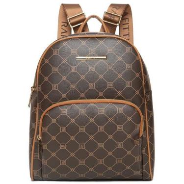 Imagem de Bolsa Mochila Feminina Rafitthy 28.25176 Grande Monograma, Marrom