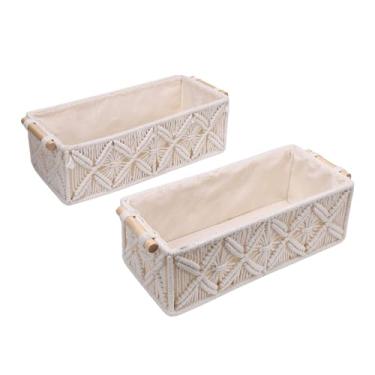 Imagem de Fabater Cestas de Armazenamento para Organizar, Cesta de Armazenamento de Corda de Algodão Com Tecido para Quarto de Sala de Estar, Lixeira Decorativa Com Alças para Toalhas, Revistas,