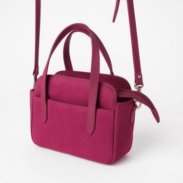 Imagem de Bolsa Pequena de Couro Camurçado Zup - Zup Bags, Pink