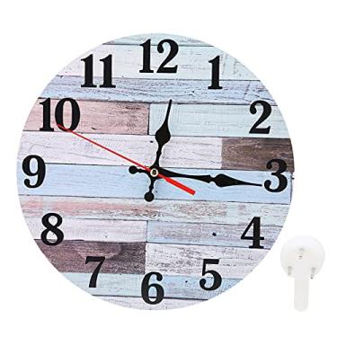 Imagem de Relógio Silencioso Redondo Estilo Industrial para Decoração de Casa, Relógio de Parede de Madeira Decorativo retrô Vintage para Quarto, Sala de Estar, Escritório (Estilo 1)