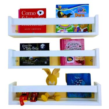 Imagem de Nicho organizador de livros brinquedos infantis mdf 3pçs40cm