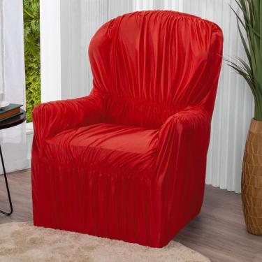 Imagem de Capa Para Poltrona 1 Lugar Elasticada Lisa - Lenharo Enxovais, Vermelh