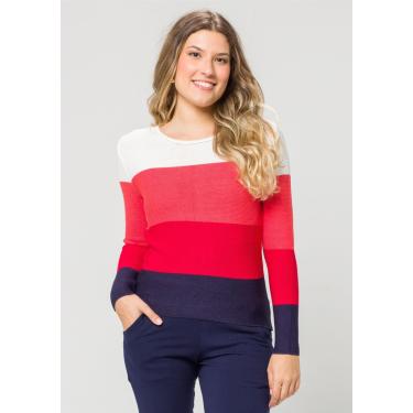 Imagem de Blusa Manga Longa Pau a Pique Modal Listrada Vermelho
