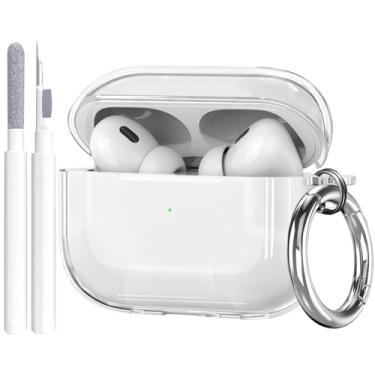 Imagem de OTOPO Capa transparente para Airpods Pro 3 com kit de limpeza 2025, TPU macio transparente Apple AirPods Pro 3ª geração, capa protetora para mulheres e homens para iPod Pro3 - transparente