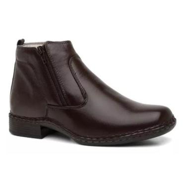 Imagem de Bota Masculina Casual Anti-stress Ortopédica Ziper Em Couro - Giolo, C