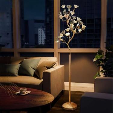 Imagem de Lâmpada De Chão De Flor De Cerâmica Contemporânea LED Criatividade Pastoral Francesa Sala De Estar Quarto Quarto De Menina Villa Decorativa Luz De Pé (Estilo 9)