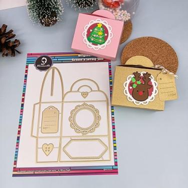 Imagem de Alinacutle 1 peça de matriz de corte de metal para fazer cartões feitos à mão, álbum de recortes, papel para decoração de férias, modelo feito à mão - alinacutle (caixa de presente)