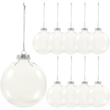 Imagem de Toyvian Enfeites de Natal Transparentes E Planos para Preenchimento, Pacote Com 10 Bolas Transparentes Faça Você Mesmo para Pendurar Decoração de Árvore de Natal E Decoração Festiva