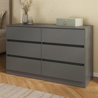 Imagem de Cômoda Com 6 Gavetas 120cm Multimóveis Mp4396 Grafite