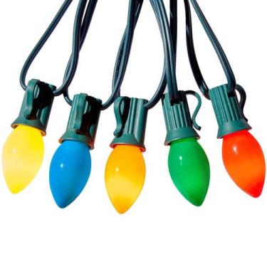 Imagem de Luzes de corda de Natal Brightown C7 multicoloridas de 30 m com lâmpad