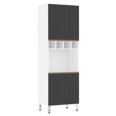 Imagem de Paneleiro Perola 70 Cm C/ Nicho Microondas Branco C/ Preto T