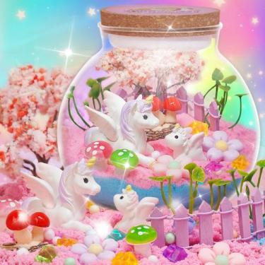 Imagem de Kit Unicorn Terrarium Winnrok com luz noturna LED para crianças