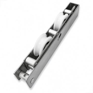 Imagem de Roldana Suprema Inox Dupla p/ trilho Macarrão RS-R150A - Fast Vidros