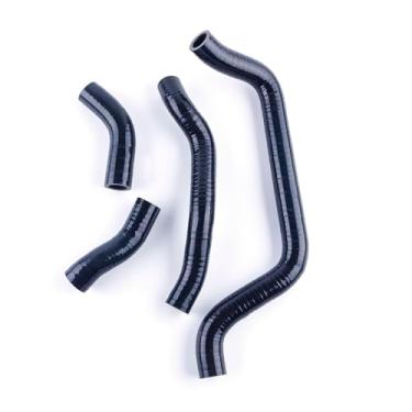 Imagem de XAJINGSU Kit de mangueira de refrigeração de radiador de silicone compatível com Suzuki Volusia Intruder VL 800 2001-2004, 4 peças, 11 cores (preto brilhante)