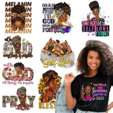 Imagem de 9 lençóis para camisetas Iron on Transfers Kaciola Black Girl