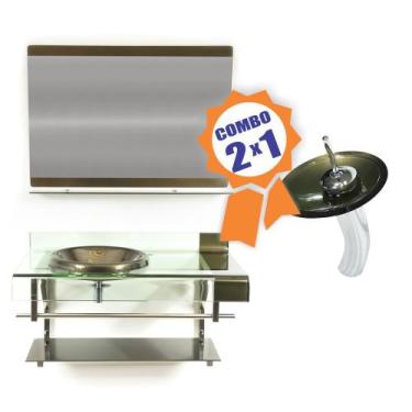 Imagem de Combo 2 em 1 - Gabinete 90cm Inglaterra + Torneira Ibiza - EKASA, Ouro