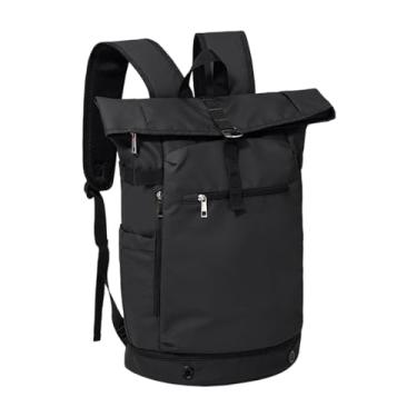 Imagem de Vaveren Mochila Roll Top Mochila de Tênis Expansível Leve e Moderna Bolsa para Raquete de Badminton Bolsa de Badminton para Fitness e Viagem, Preto