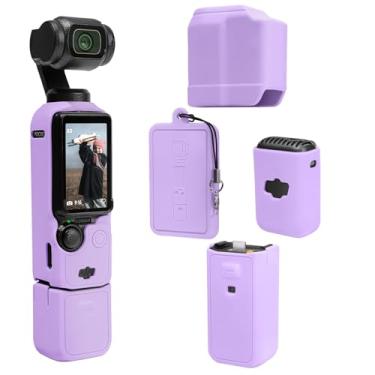 Imagem de TYUANDOUER Capa Protetora De Silicone Macio Para Pocket 3, Compatível Com Dji Osmo 3 Creator Combo, Tela Leve Acessórios - Roxo