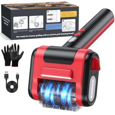 Imagem de Limpador de grelha para churrasqueira externa, escova elétrica para churrasqueira
