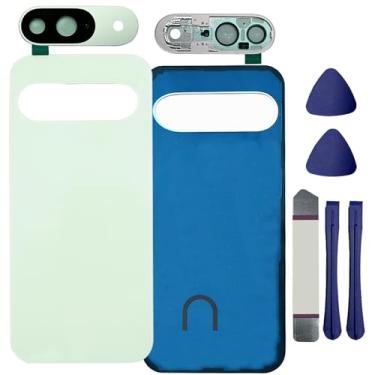 Imagem de Substituição de vidro traseiro para Pixel 9 para Google Pixel 9 Capa traseira de vidro com fita pré-instalada e lente de câmera + ferramentas (verde inverno)