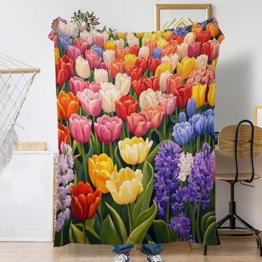 Imagem de Snowmolle Cobertor de outono de campo de flores coloridas, vintage, rústico, floral, aconchegante, cobertor fofo para decoração de sala de estar, mantas de lã leve para sofá, cama, viagens, sonecas