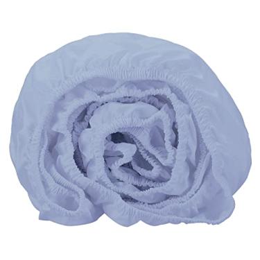 Imagem de Sunday Home Lençol com elástico 100% algodão puro percal - Lençol com elástico Queen azul celeste - Algodão de fibra longa respirável, confortável e percal crocante com bolsos profundos de 38 cm - Certificado Oeko-TEX®