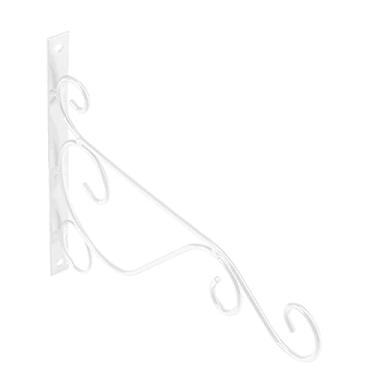 Imagem de Ferro Planta Cabide Suporte de Parede Flor Gancho Decoração do Jardim 25 * 21cm para Varanda Pátio (Branco)
