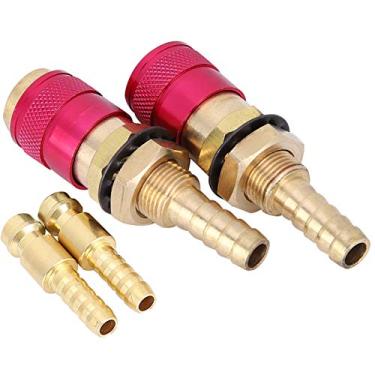 Imagem de Brass 2pcs 8mm Conector Rápido Ajuste para Tocha de Soldagem Tig, Conexão de água/gás Rápida, Instalação Fácil, Mangueira M8, Mangueira à Prova de Desgaste, Mig Tig Welder, para