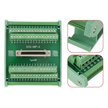 Imagem de SCSI68 68-pin DB Type Female Connector Breakout Board Terminal Module, 100% Brand New and High Quality, Suitable for PLC, DIN Rail Installation with Screw Terminal Block for