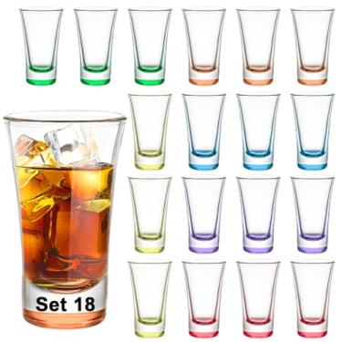 Imagem de TAOUNOA Pacote com 12 copos de shot, copo colorido de 51 g com base pesada, copos de shot para uísque, vodca, expresso - copos de tequila duráveis para casa, bares e festas