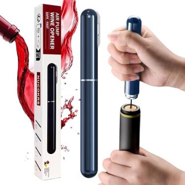 Imagem de Abridor de garrafa de vinho com cortador de alumínio - NUCOKRS Air Pump Aeropop saca-rolhas, estilo caneta abre em 3-7 bombas, sem esforço e sem danos à cortiça, presente compacto para amantes de