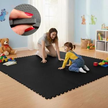 Imagem de Kit 4 Placa EVA 50x50 10mm Tapete Tatame Manta Borracha Piso Emborrach