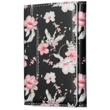 Imagem de LaiYHe Carteira magnética, 6 compartimentos para cartão, flip de couro PU, telefone minimalista fino, compatível com telefones e capas MagSafe, para iPhone 17/16/15/14/13/12/Pro/Max/Plus (flor