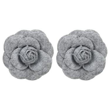 Imagem de Generic Broche de tecido camélia, 2 peças broche de flores artificiais broches para mulheres meninas pano decoração festa de casamento acessórios joias presente, branco, One Size, Metal, Sem Pedra