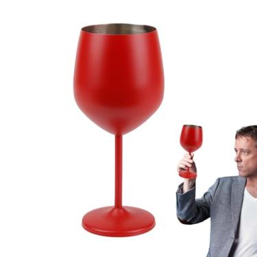 Imagem de Copos de vinho de metal, copos de vinho com haste - Taças de haste alta para,Copos com de lisa para festas, restaurantes, hotéis e bares