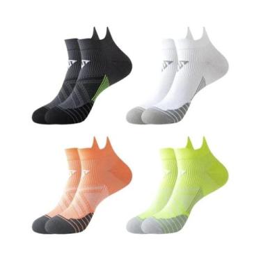 Imagem de Meias Esportivas Unissex De Compressão Respirável 4 Pares Para Basquet